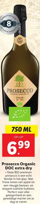 Lidl Prosecco Organic DOC extra dry aanbieding