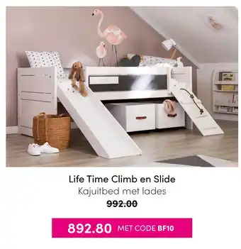 Baby & Tiener Life Time Climb en Slide Kajuitbed met lades aanbieding