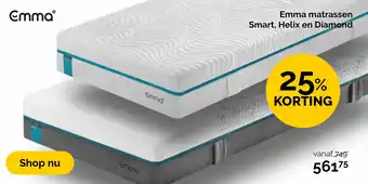 Beter Bed Emma matrassen Smart, Helix en Diamond aanbieding