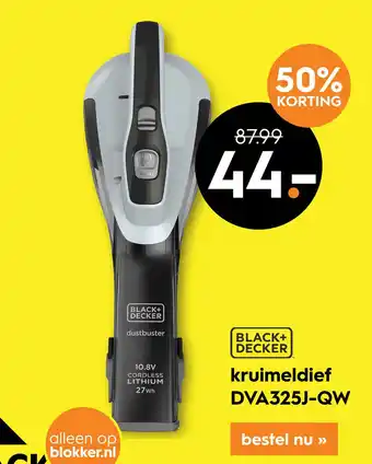 Blokker Black+ Decker Kruimeldief Dva325J-Qw aanbieding