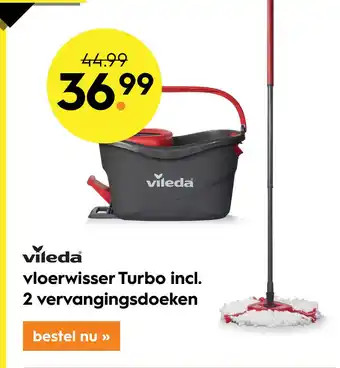 Blokker vloerwisser Turbo incl. 2 vervangingsdoeken aanbieding