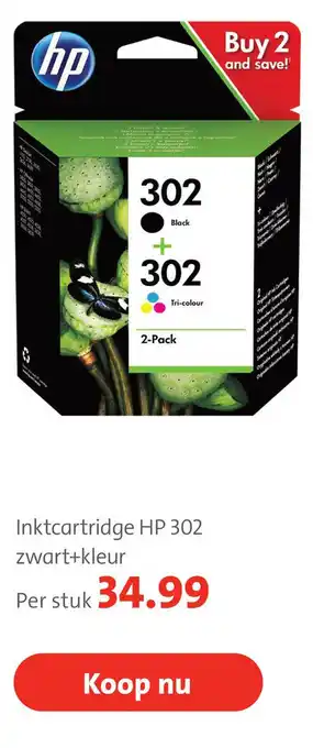 Bruna Inktcartridge HP 302 zwart+kleur aanbieding