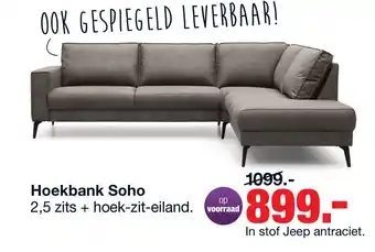 Budget Home Store Bank Soho 2,5 zits + hoekziteiland rechts aanbieding