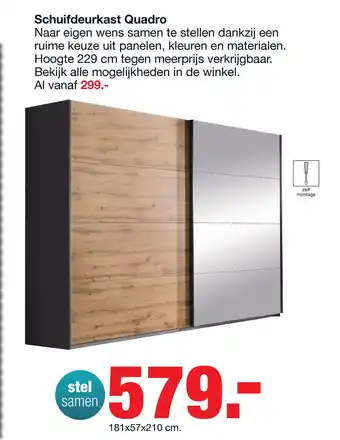 Budget Home Store Linnenkast Quadro 210cm hoog aanbieding