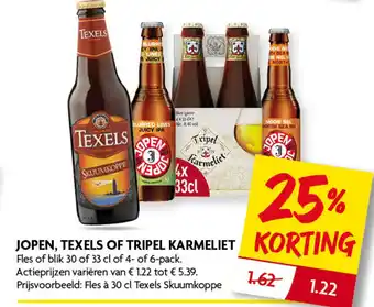 Dekamarkt JOPEN, TEXELS OF TRIPEL KARMELIET aanbieding