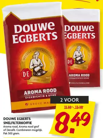 Dekamarkt DOUWE EGBERTS SNELFILTERKOFFIE aanbieding