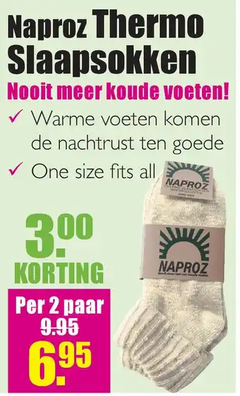 Gezond & Wel Naproz Thermo Slaapsokken aanbieding