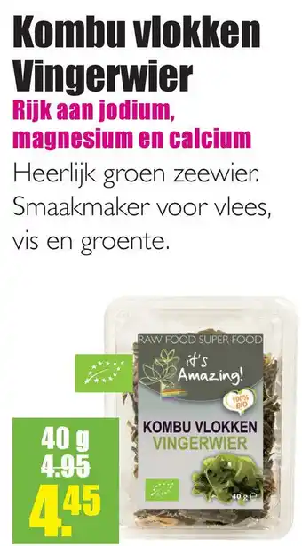 Gezond & Wel Kombu vlokken Vingerwier aanbieding