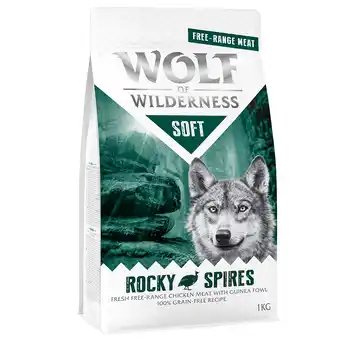 Zooplus 1kg Soft Rocky Spires Scharrelkip/Parelhoender Wolf of Wilderness Hondenvoer aanbieding