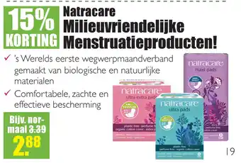 Gezond & Wel Natracare Milieuvriendelijke Menstruatieproducten! aanbieding