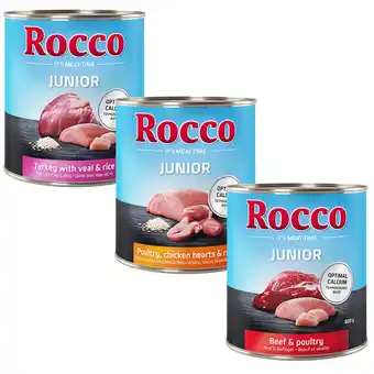 Zooplus Gemengd probeerpakket Rocco 6 x 800g - Junior - 3 verschillende soorten aanbieding