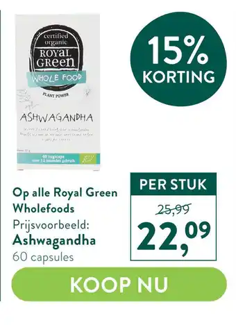 Holland & Barrett Op alle Royal Green Wholefoods aanbieding