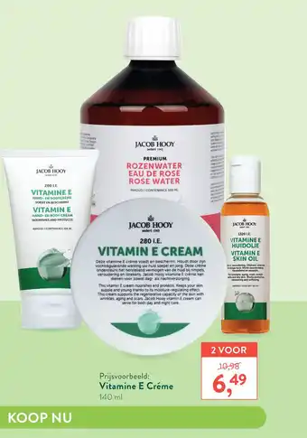 Holland & Barrett Jacob Hooy Vitamine E Créme aanbieding