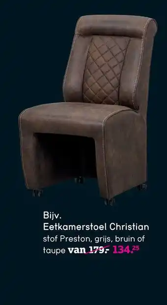 Leen Bakker Eetkamerstoel Christian - lederlook - bruin aanbieding