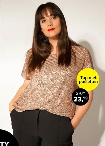 MS Mode Top met pailletten aanbieding