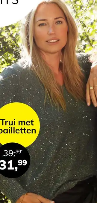 MS Mode Trui met pailletten aanbieding