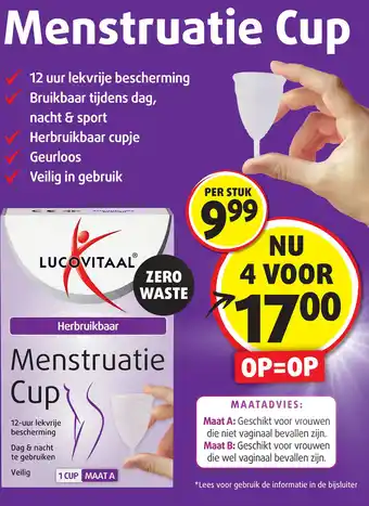 Lucovitaal Menstruatie Cup aanbieding