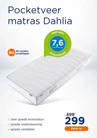 TotaalBED Pocketveer Matras Dahlia aanbieding