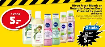 Trekpleister Nivea Fresh Blends en Naturally Good en Dove Powered by plants aanbieding