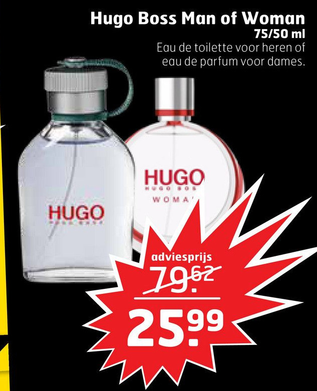 Hugo Boss Man of Woman aanbieding bij Trekpleister