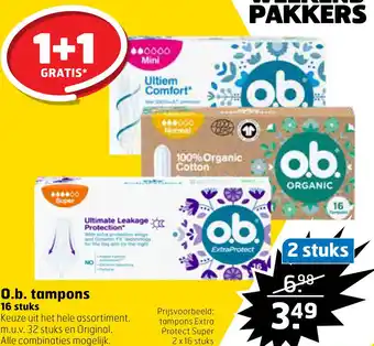 Trekpleister O.b. tampons aanbieding