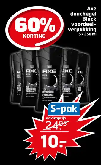 Trekpleister Axe douchegel Black voordeelverpakking aanbieding