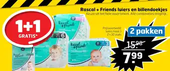 Trekpleister Rascal + Friends luiers en billendoekjes aanbieding