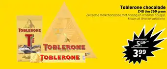 Trekpleister Toblerone chocolade aanbieding