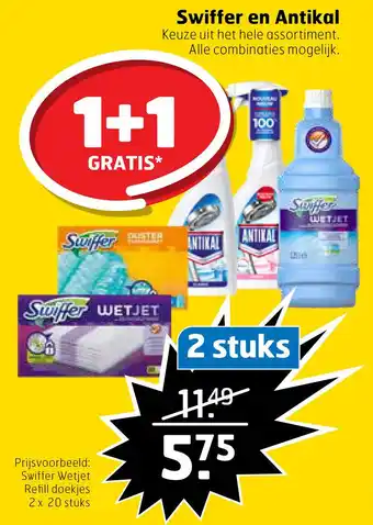 Trekpleister Swiffer en Antikal aanbieding