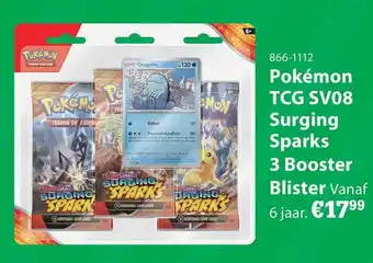 Toys2Play Pokémon TCG SV08 Surging Sparks 3 Booster Blister aanbieding