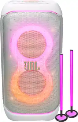 Coolblue JBL Partybox 320 Wit + 2x JBL Partylight Stick aanbieding