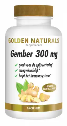 De Online Drogist Golden Naturals Gember 300 mg Capsules aanbieding