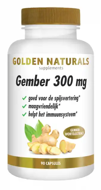 De Online Drogist Golden Naturals Gember 300 mg Capsules aanbieding