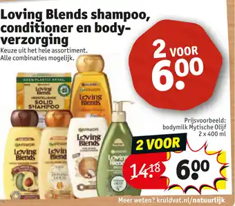 Kruidvat Loving Blends shampoo, conditioner en bodyverzorging aanbieding