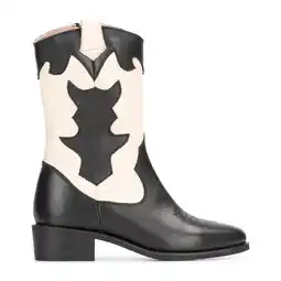Wehkamp PS Poelman Nolia leren cowboylaarzen zwart/beige aanbieding