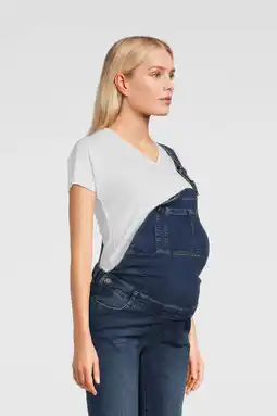 Wehkamp LOVE2WAIT regular fit zwangerschapstuinbroek stonewashed aanbieding