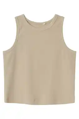 Wehkamp NAME IT KIDS top NKFNAKAL SL CROP TOP NOOS beige aanbieding
