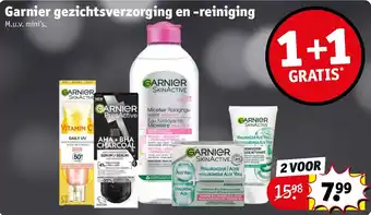 Kruidvat Garnier gezichtsverzorging en reiniging aanbieding