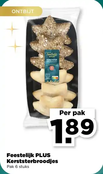 PLUS Feestelijk PLUS Kerststerbroodjes aanbieding