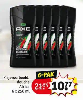 Kruidvat Axe Douche Africa 6*250ml aanbieding