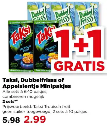 PLUS Taksi, Dubbelfrisss of Appelsientje Minipakjes aanbieding