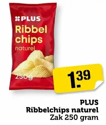 Coop PLUS Ribbelchips naturel aanbieding