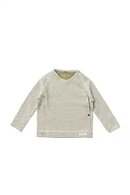 Wehkamp Your Wishes baby gestreepte longsleeve olijfgroen/wit aanbieding