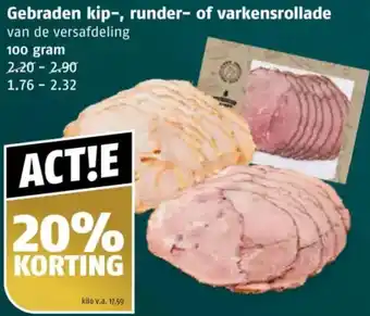 Poiesz Gebraden kip, runder of varkensrollade aanbieding