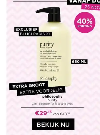 ICI Paris XL Philosophy Purity 650ml aanbieding