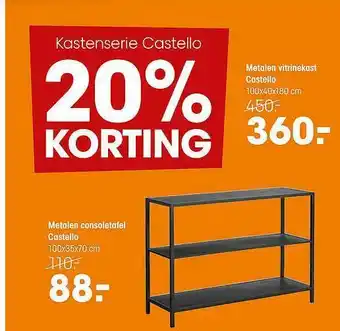 Kwantum Metalen Vitrinekast Castello Of Metalen Consoletafel 20% Korting aanbieding