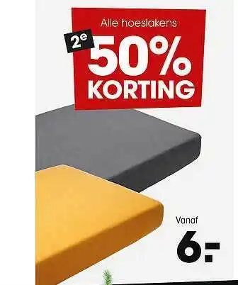 Kwantum Alle Hoeslakens 50% Korting aanbieding