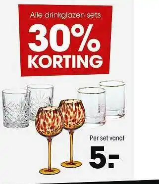 Kwantum Alle Drinkglazen Sets 30% Korting aanbieding