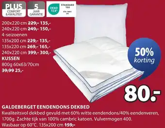 Jysk Galdeberget eendendons dekbed aanbieding