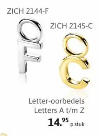 Zinzi Letter-oorbedels Letters At/m Z aanbieding